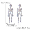 Light Full Rhinestone Skull Earrings for Women Exaggerated Skeleton Pendant Earrings Halloween Party Jewelry Gift - Image 3