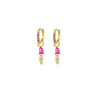 2PCS Stainless Steel Water Drop Hoop Earring For Women Gold Plated Cubic Zirconia Square Earring Piercing Jewelry - Image 5