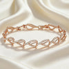 Rose Gold Color Geometry Heart Link Bracelet Women Zircon Modern Daily Party Gifts Wedding Jewelry - Image 6