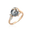 Grey Pearl Women's Rings Rose Gold Color Wedding Zircon Jewelry Gifts - Image 5