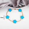 7 colors classic simple five-leaf flower pendant necklace stones clover Choker Chain for women party daily wear jewelry - Image 7