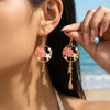 Boho Ocean Style Shell Starfish Drop Earrings For Women Retro Zircon Seashell Star Conch Dangle Earring Beach Party Jewelry - Image 1