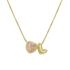 Delicate Heart Pink Zircon Mini Letter Pendant Necklace for Women Gold Plated Balloon Bubble Initial Alphabet Jewelry - Image 13
