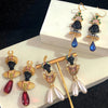Vintage Arab Tribal Chief Black Moor Ancient Egyptian Statue Indian Chief Black Statue Pearl Drop Earrings - Image 5