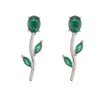 Gold Plated Rose Flower Stud Earrings for Women Brilliant Cubic Zirconia Dangle Earrings Elegant Brass Flower Drop Earrings - Image 12