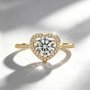 Heart Ring Set with Diamonds Open Ring Women's Silver Adjustable Wedding Ring Jewelry - Image 2