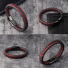 Men Jewelry Red Braided Leather Rope Bracelet Black Magnetic Buckle Bracelets Punk Men Wrist Band Hombre - Image 11