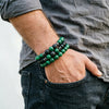 3Pcs/Set Men Natural Tiger Eye Lava Rock Beaded Bracelets Matte Black Onyx Stone Strand Bracelet For Man Yoga - Image 8