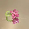 Romantic Cute Violet Flower Ring Spring Summer Elastic Beaded Rings for Women Friends Korea Finger Jewelry Accessories Gift - Image 8