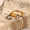 Cast Textured Stainless Steel Open Ring Minimalist Statement Charm Jewelry Women - Image 3