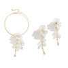 Ingemark Creative Punk Torques Chain Necklace Women Wed Bridal Elegant White Flower Hanging Drop Earrings Wed Bridal Jewelry Set - Image 5