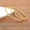 Romantic Heart Bangle Cuff For Women Gold Plated Crystal Zircon Bracelets Jewelry Wedding Party Gift - Image 1