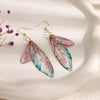 Rainbow Gradient Color Resin Double Butterfly Wings Long Drop Earrings for Women Gold Plated Alloy Wedding Jewelry - Image 6