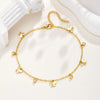 Chic Zircon Flower Anklet for Women Girls,Holiday Beach Stainless Steel Butterfly Cross Crown Bead Anklets, Jewelry Gifts - Image 9