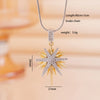 Temperament Stainless Steel Inlay Zircon Shiny Octagonal Star Pendant Necklace for Women Charm Jewelry Gifts - Image 5