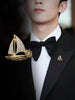 Small Sailboat Brooch Pins for Women Men Unisex Rhineston Zircon Lapel Pins Successful Badge Party Suit Jewelry Gifts - Image 3