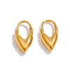 Golden Pvd Plated Stainless Steel Heart Love Cast Hoop Earrings Anti Allergic Metal Texture Daily Jewelry Gift - Image 7
