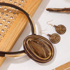 Jewelry Set Water Drop Resin Gems Aluminum Wire Handmade Braided Necklace Earrings Women's Party Accessories - Image 4
