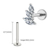 Titanium 16G Cluster Marquise CZ Tragus Helix Stud Conch Lobe Rook Cartilage Leaf Climber Flat Back Labret - Image 7