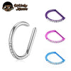 Titanium Nose Ring Piercing 8/10/12mm Nose Ring D Shape Segment Clicke Cartilage Tragus Helix Industrial Piercing Body - Image 1
