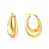 Punk Golden Plated Stainless Steel Reticulate Rhombus Hoops Earrings For Women Anti-Allergic Temperament Jewelry - Image 16
