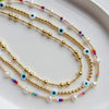 Evil Eye Necklace for Women Gold Plated Beaded Necklaces Natural Pearl Beads Choker Boho Summer Beach Jewelry Gifts - Image 1