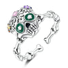 Clover Adjustable Ring Silver Rotating Cherry Blossom Flower Open Rings For Women Wedding Jewelry Gift - Image 22