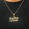 Ulj Men Women Hip Hop realhasta lamuerte Letter Pendant Necklace 12MM Cuban chain Iced out Bling Hiphop Charm Jewelry - Image 8