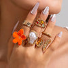 Tocona Imitation Pearl Open Ring Sets for Women Elegant Gold Color Ring Party Jewelry Accessories - Image 16