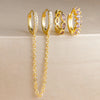 3pcs Colorful Zirconia Chain Earrings Set for Women Two Hole Round Circle Curvy Gold Color Hoop Earring Wedding Jewelry - Image 10