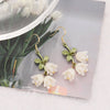 Sweet Temperament Small Fresh Bamboo White Lily Of The Valley Flower Earrings Elegant And Gentle Asymmetric Earrings - Image 17