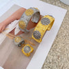 European and American Retro Craft Brushed Copper Gold-Plated Zirconia Ring and Bangles - Image 3