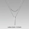 Mens Vertical Bar Necklaces,Stacking Stainless Steel Geometric Pendant with Wheat Rope Cuban Chain,Male Jewelry Gift - Image 15
