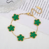 Classic Stainless Steel Bracelet Ladies Adjustable Five Flower Bracelets for Women Party Jewelry Gifts Clover - Image 16