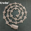 Uwin Tennis Chain Necklace with Full Iced Star/Cross CZ Stones Choker Hip Hop Jewelry for Gift - Image 1