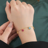 Silver Lucky Clover Four-Leaf Pendant Necklace for Women Colorful Flower Clavicle Chain Jewelry Gifts - Image 3