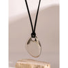 Irregular Geometric Pendant Necklace with Wax Cord - Image 17