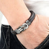 Xqni Stainless Steel Bracelets Weave Black/Brown Leahter Magnetic Buckle Rope Jewelry Accessories Bangles Gifts for Men Friend - Image 2