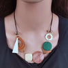 Vintage Wooden Geometric Pendant Necklace with Collar Handmade Ethnic Statement Bib Necklaces for Women Neck Jewelry - Image 11