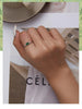 Silver Oval Gemstone Ring for Women Green Pink Zirconium Prongs Setting Ring Wedding Bridal Jewelry Gift - Image 12