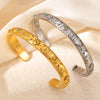 Classic Stainless Steel Moon Star Sun Bangle Bracelet Stylish Metal Open Wrist Bracelets For Women Party Gift - Image 2