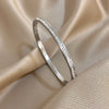 Glossy Rhinestone Stainless Steel Bangles Bracelets for Women Gold Silver Color Stacked Cuff Bracelet Jewelry Gifts - Image 3