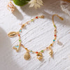 Colorful Crystal Zircon Metal Chain Anklets for Women Bohemia Starfish Shell Conch Tassel Bracelet On The Foot Beach Jewelry - Image 2