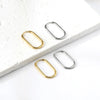 Two-Piece Clip-On Hoop Earrings with Oval Profile - Image 4