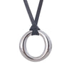 Long PU Leather Stainless Steel Round Pendant Bib Necklace Minimalist for Women Stylish Jewelry - Image 8
