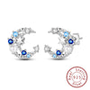 Silver Hoop Earrings Star Moon Stud Drop Earrings For Woman Party Wedding Accessories Jewelry Gift - Image 17