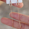 Drop Ear Line Long Hanging Earrings for Women Rose Gold Color Zircon Crystal Piercing Threader Earing Ear Accessories Jewelry - Image 3
