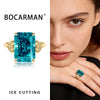 Bocarman Rectangular Ice Cut Mint Green Cubic Zirconia Copper Ring For Women Vintage Engagement Wedding Adjustable Jewelry - Image 20