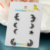 4Pairs Geometric Stainless Steel Heart Star Earring Moon Cross Ear Jewelry Set Girls Simple Classic Earrings Gifts Accessories - Image 25