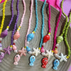 Colorful Ceramic Fish and Starfish Bead Choker Necklace - Image 20